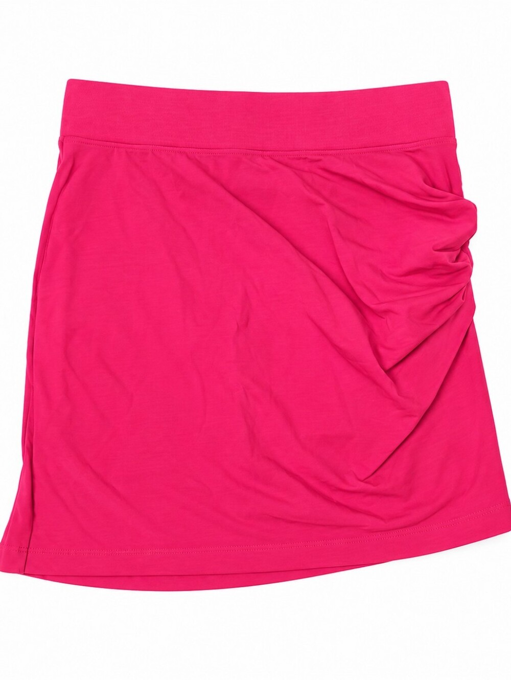 NWT Helmut Lang Ruched Asymmetrical Mini Skirt Magenta Pink S